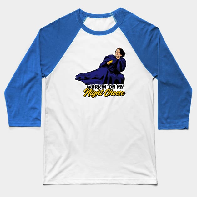 Liz Lemon Night Cheese Baseball T-Shirt by SBarstow Design